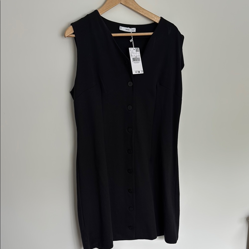 Mango Black Sleeveless Sheath Dress